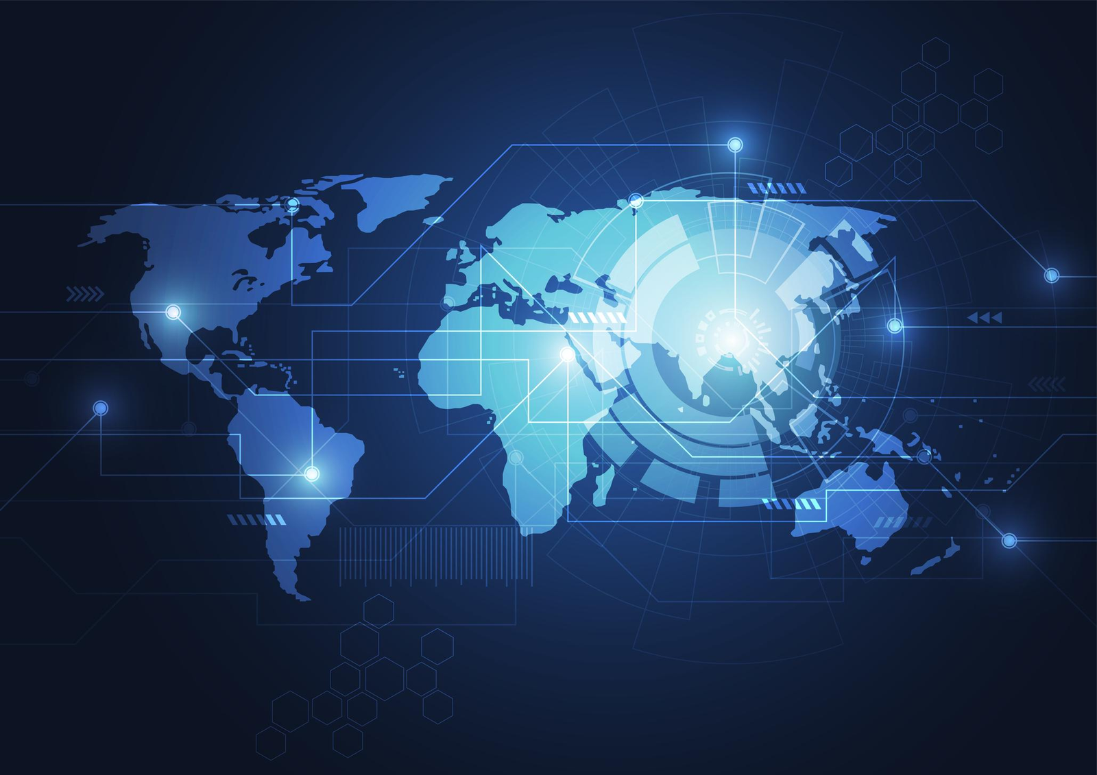 World map representing Jujie global customer service